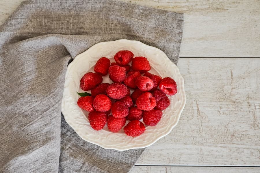 Fresh raspberry on a plate