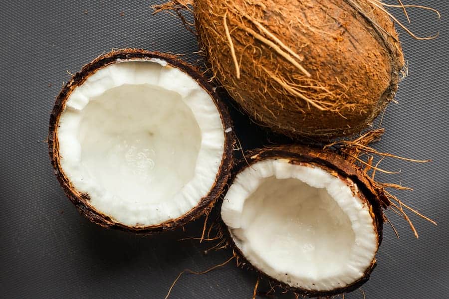Sliced fresh coconut