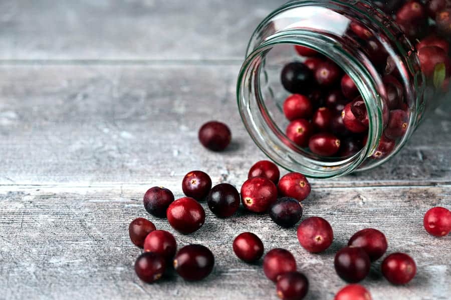 Cranberries in a bottle